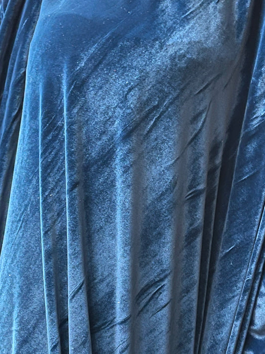 Designer Denim blue 4way stretch velvet