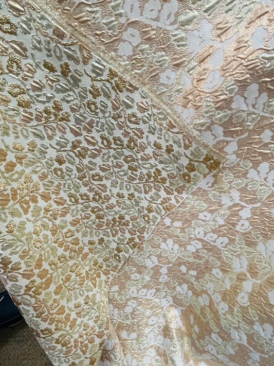 Designer metallic brocade mikado made in Italy