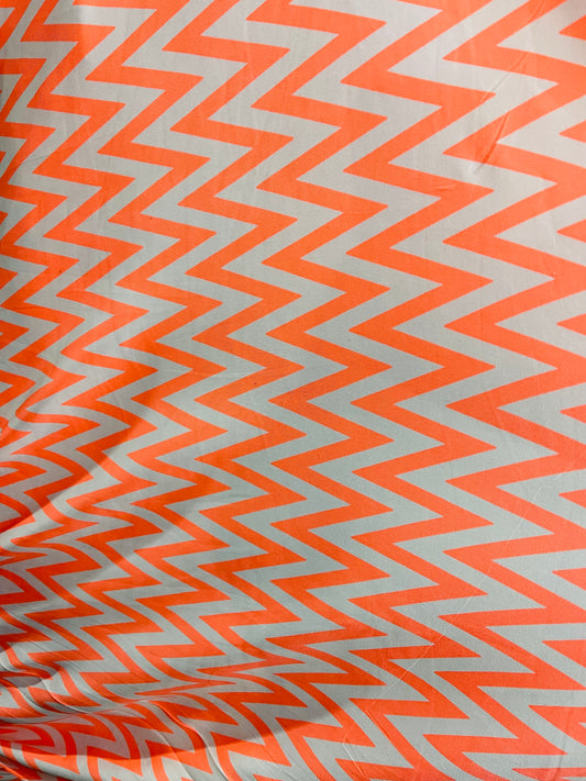 Chevron Scuba orange great fabric for dress pants jacket skirt shirt and much more