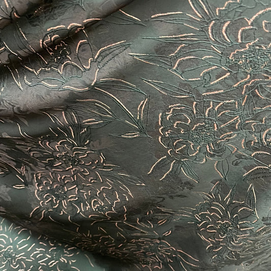 Designer metallic brocade mikado made in Italy