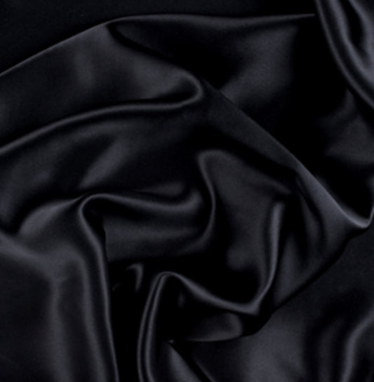 Black 100% silk charmeuse made in Italy