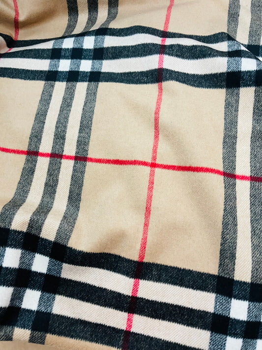 Burberry plaid 100% cashmere great fabric for sweaters dress jacket and much more