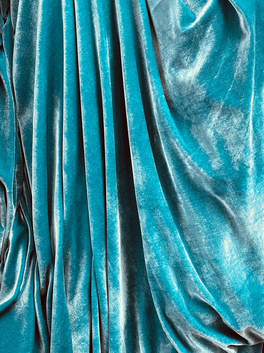 Designer aqua 4way stretch velvet