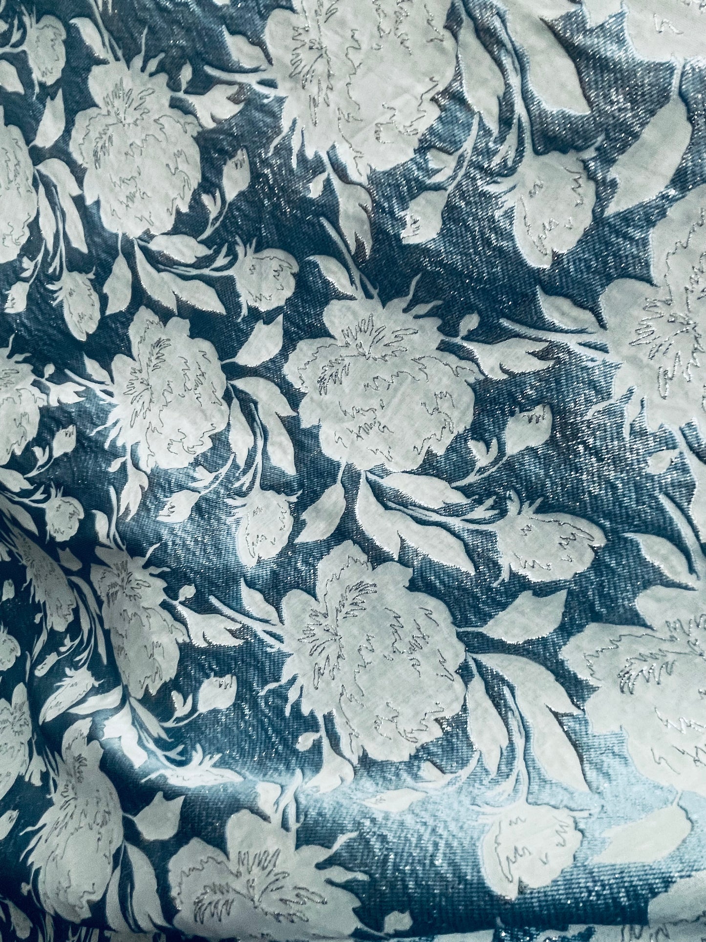 Designer metallic brocade mikado made in Italy