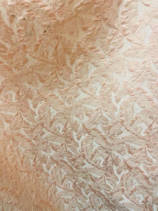 Peach Elegant designer mikado Floral Brocade great for dress jacket pants skirt and much more made in Italy