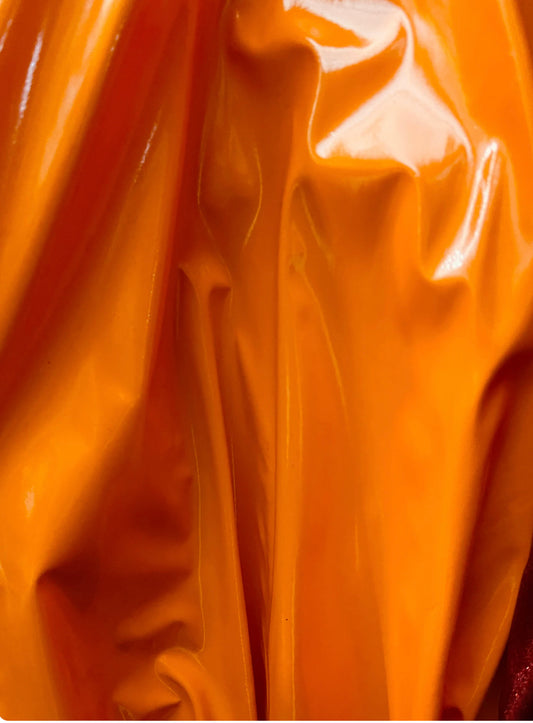 Orange shinny 4way stretch vinyl made in Italy