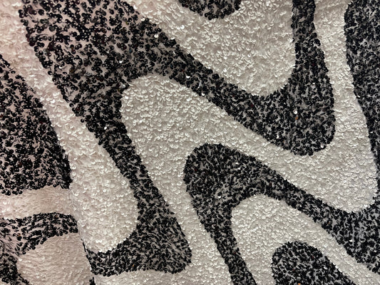 Designer swirly’s 4way stretch velvet sequins great fabric for dress jacket skirt and much more