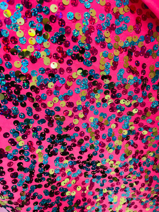 Designer spandex sequins made in Italy