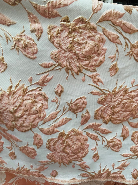 Designer metallic brocade mikado made in Italy