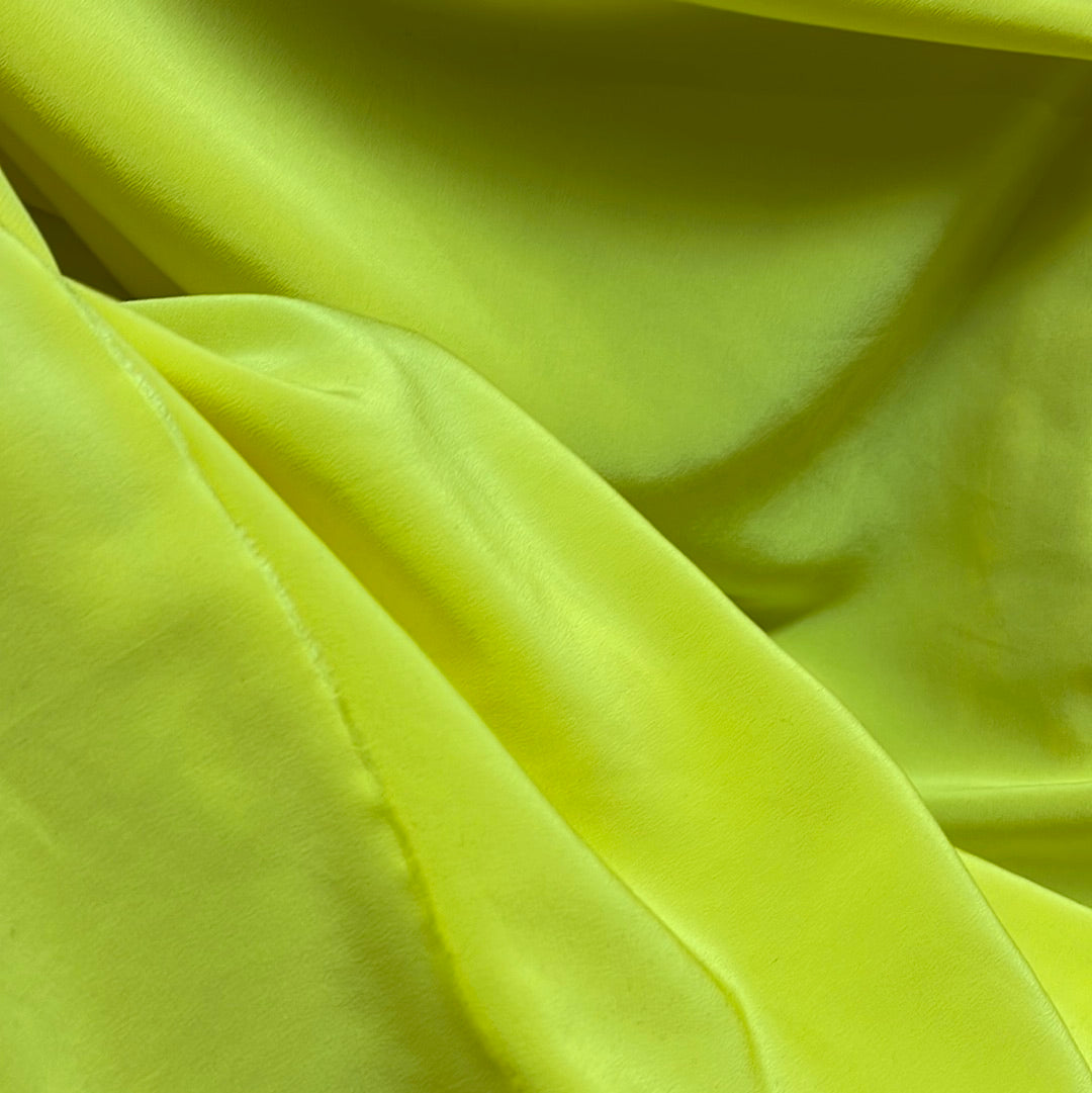 Yellow 100% silk carep de chine  made in Italy