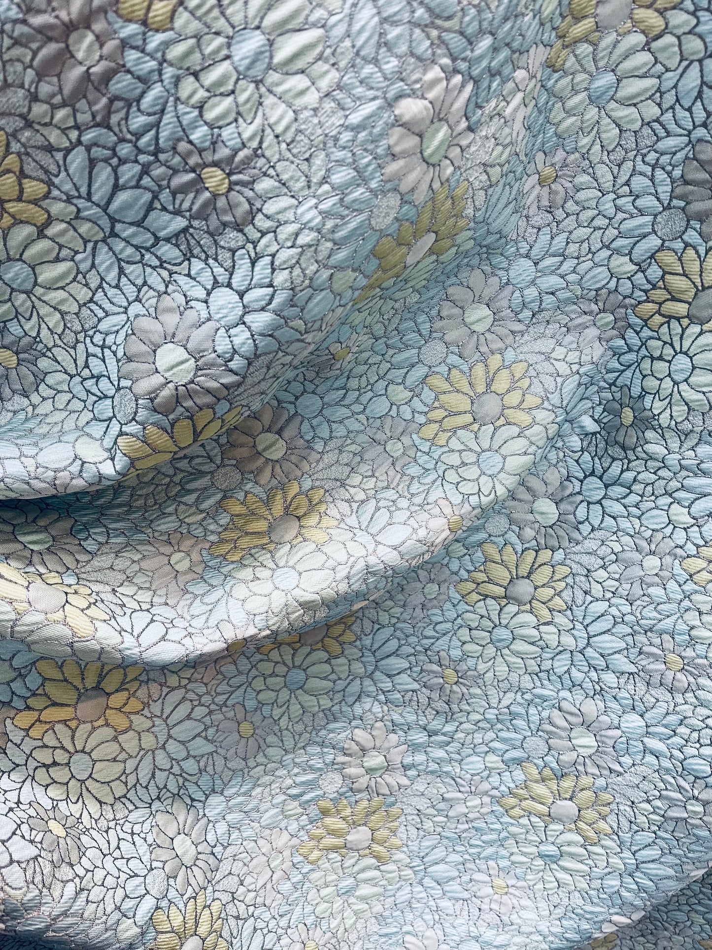 Metallic sunflower Elegant designer mikado Floral Brocade great for dress jacket pants skirt and much more made in Italy