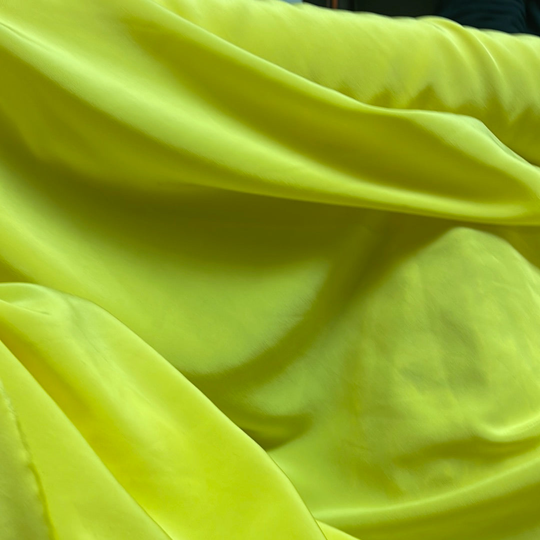 Yellow 100% silk carep de chine  made in Italy