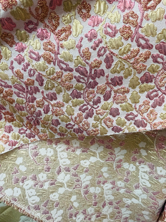 Designer metallic brocade mikado made in Italy