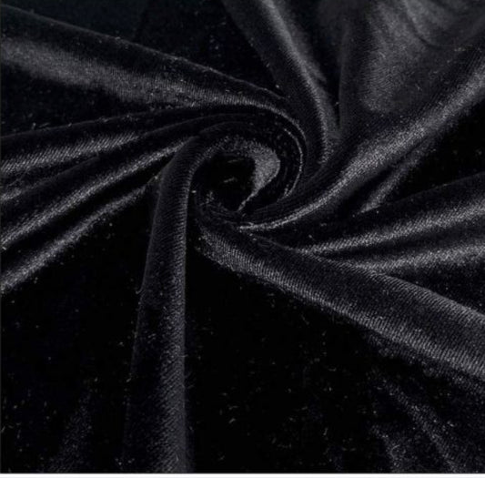 Designer black 4way stretch velvet