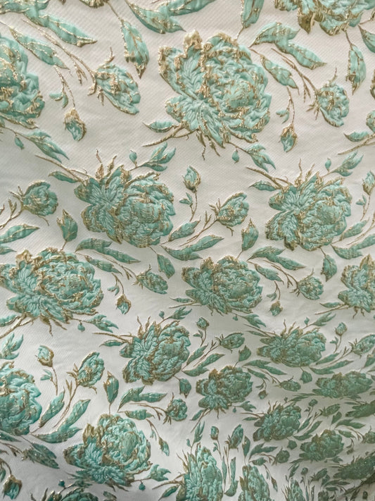 Designer metallic brocade mikado made in Italy