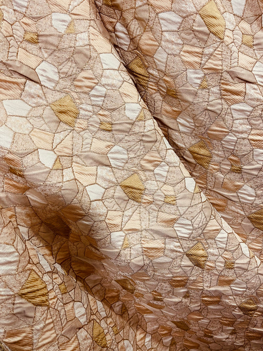 champagne Elegant designer abstract Brocade great for dress jacket pants skirt and much more made in Italy