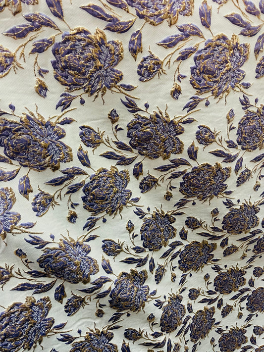 Designer metallic brocade mikado made in Italy