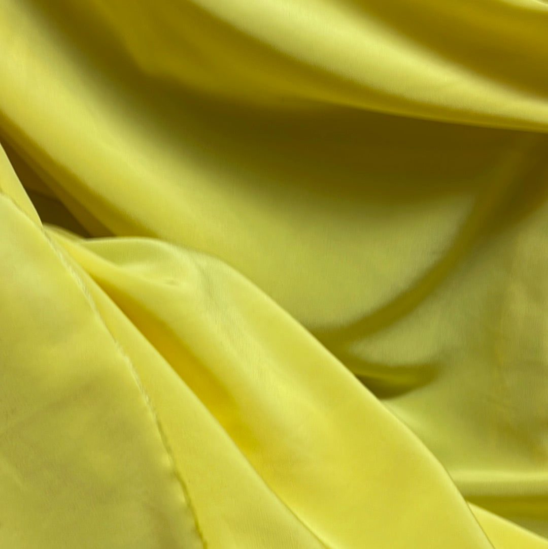 Yellow 100% silk carep de chine  made in Italy