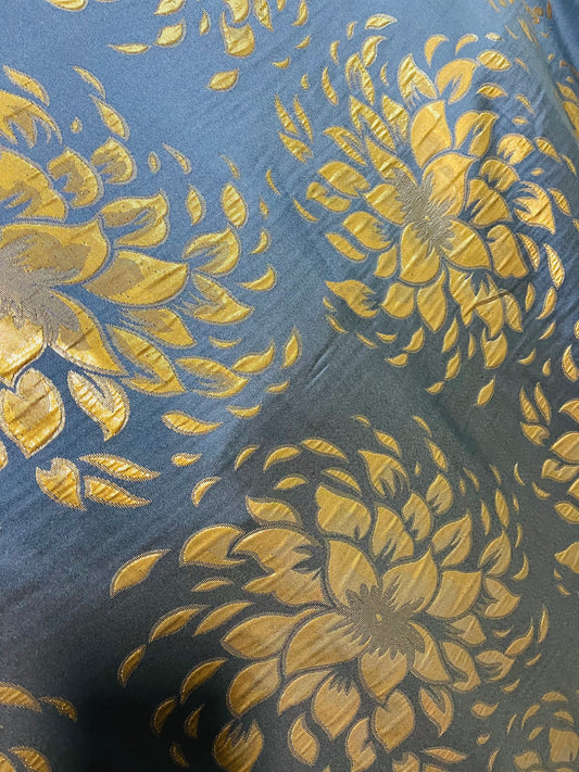 Designer metallic brocade mikado made in Italy