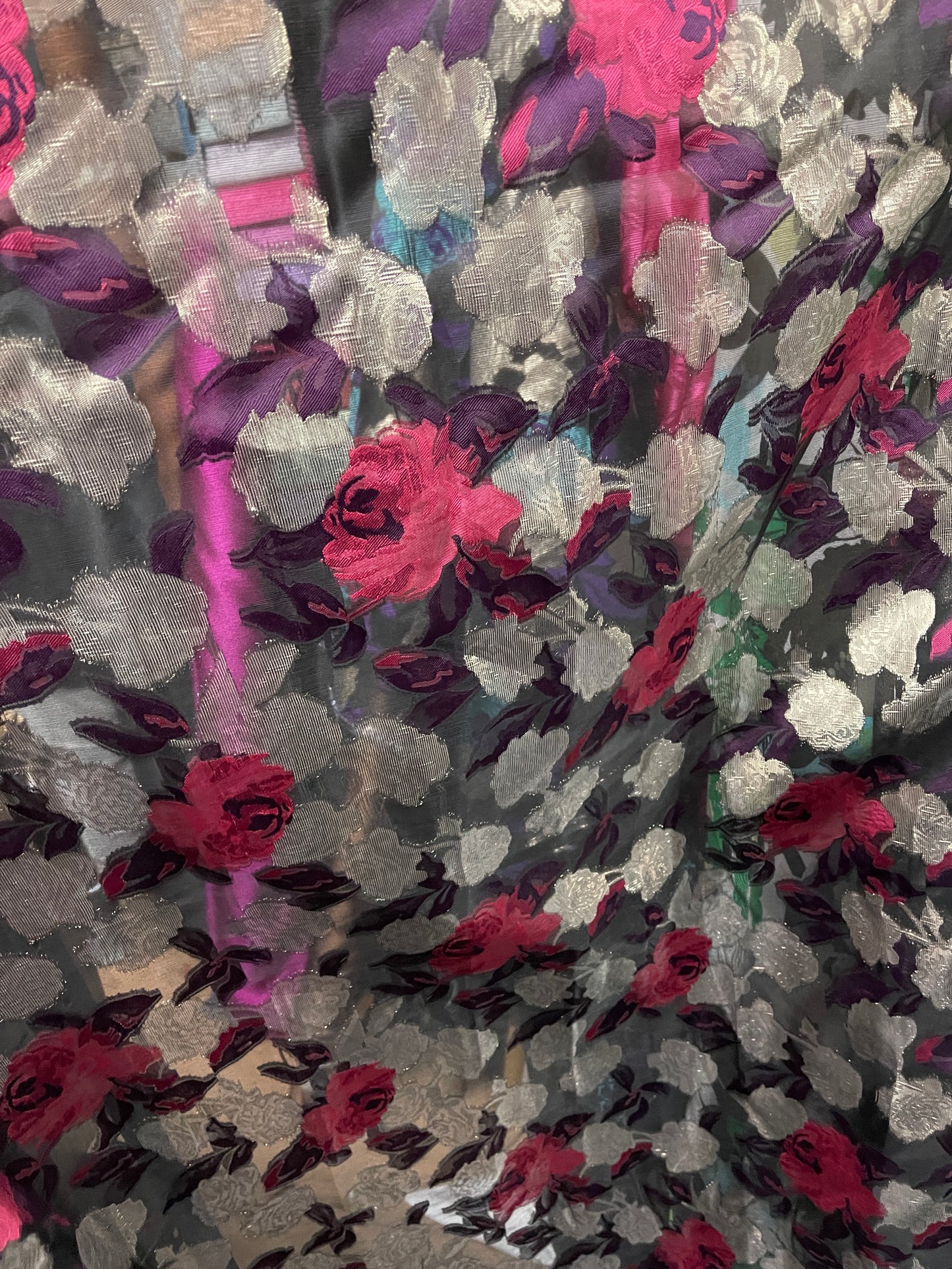 Designer organza Floral Brocade made in Italy