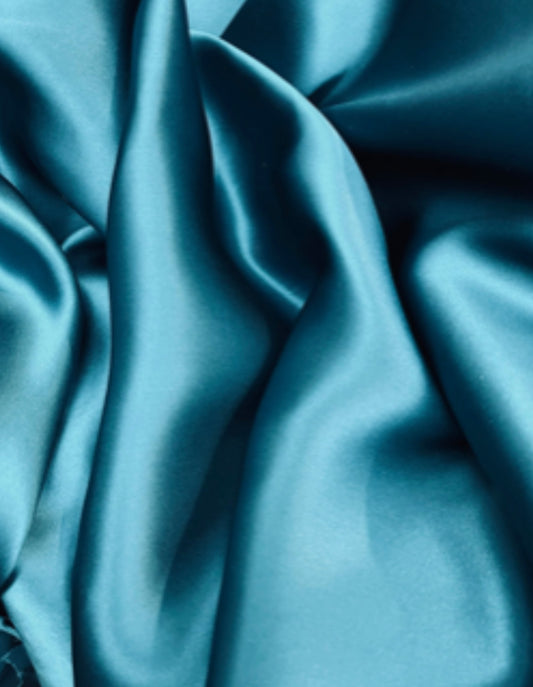 Teal green 100% silk charmeuse 19 mm made in Italy