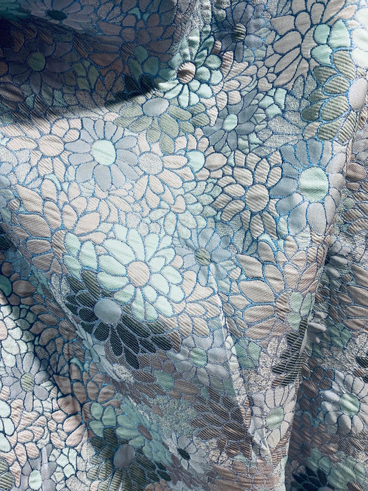 Metallic sunflower Elegant designer mikado Floral Brocade great for dress jacket pants skirt and much more made in Italy