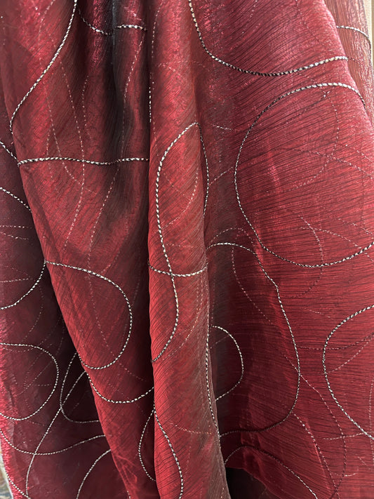 Designer poly Gazar organdy 120” inch embroidery made in Italy