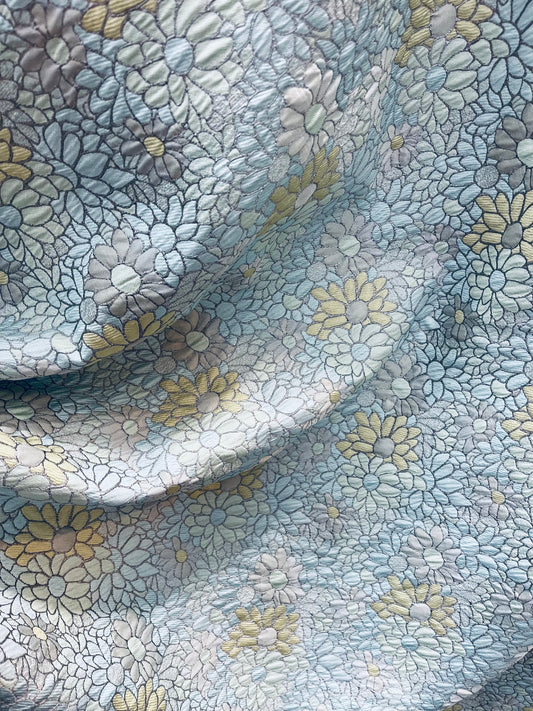 Metallic sunflower Elegant designer mikado Floral Brocade great for dress jacket pants skirt and much more made in Italy