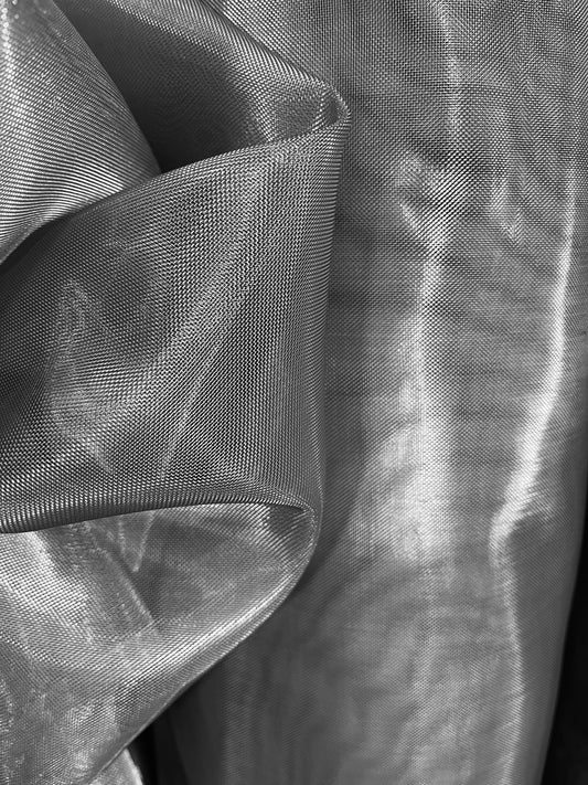 Designer metallic dabble face Horse hair organdy made in Italy